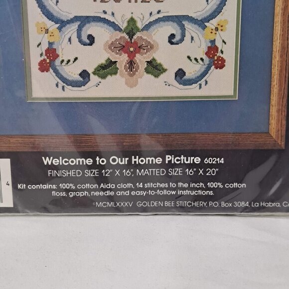Golden Bee Welcome To Our Home #60214 Counted Cross Stitch Kit NWT - Picture 3 of 5
